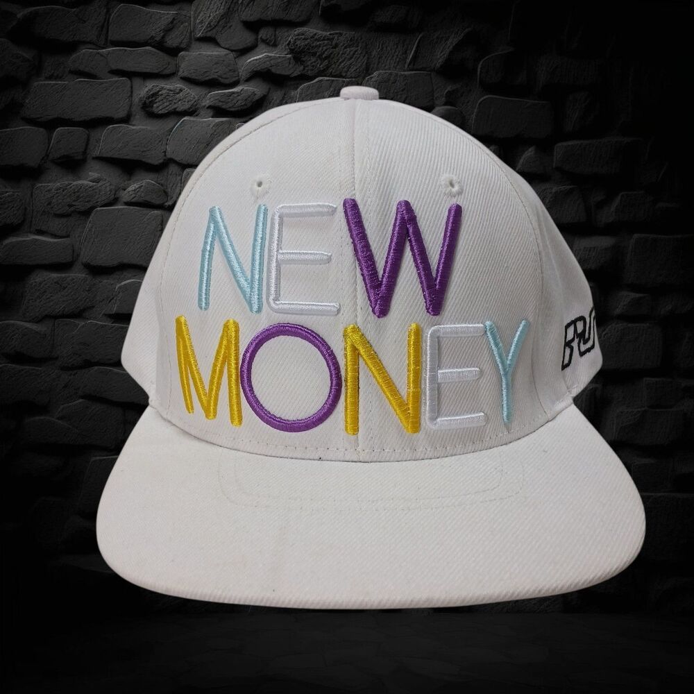 Rock Smith New Money Flat Brim Snapback Hat, Embroidered Lettering EUC